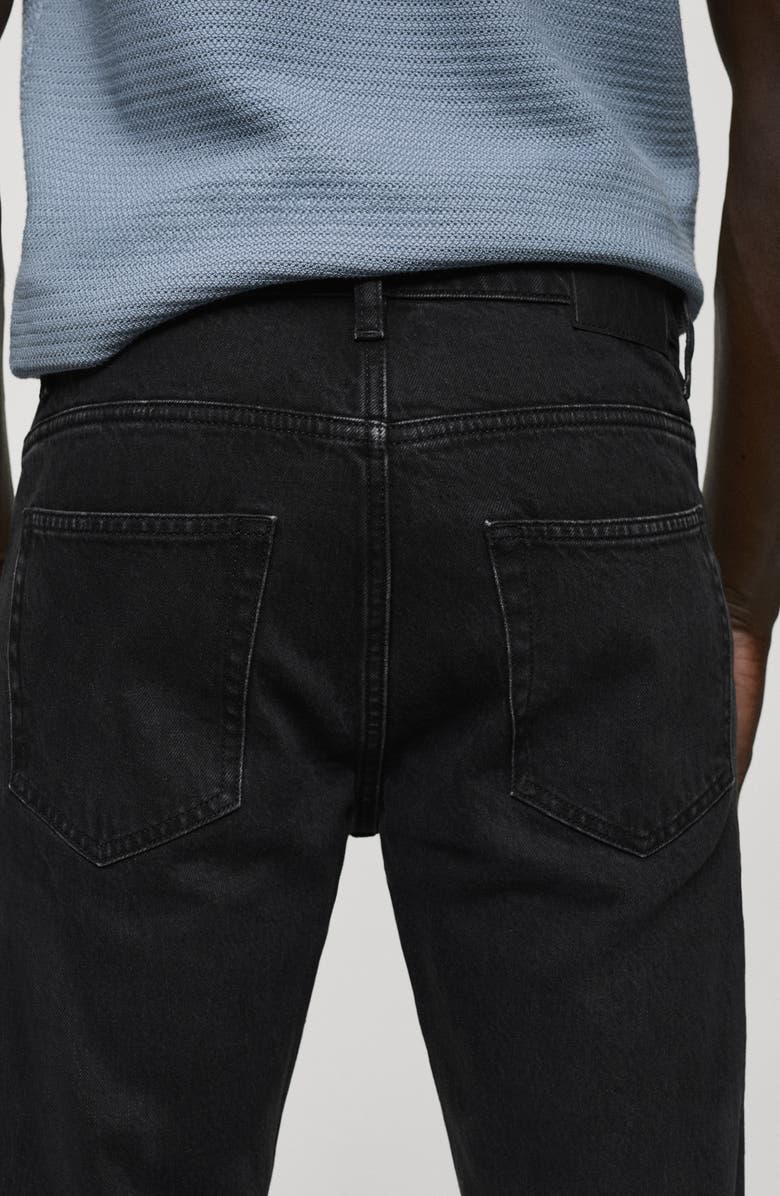 MANGO Ben Tapered Jeans, Alternate, color, Black Denim