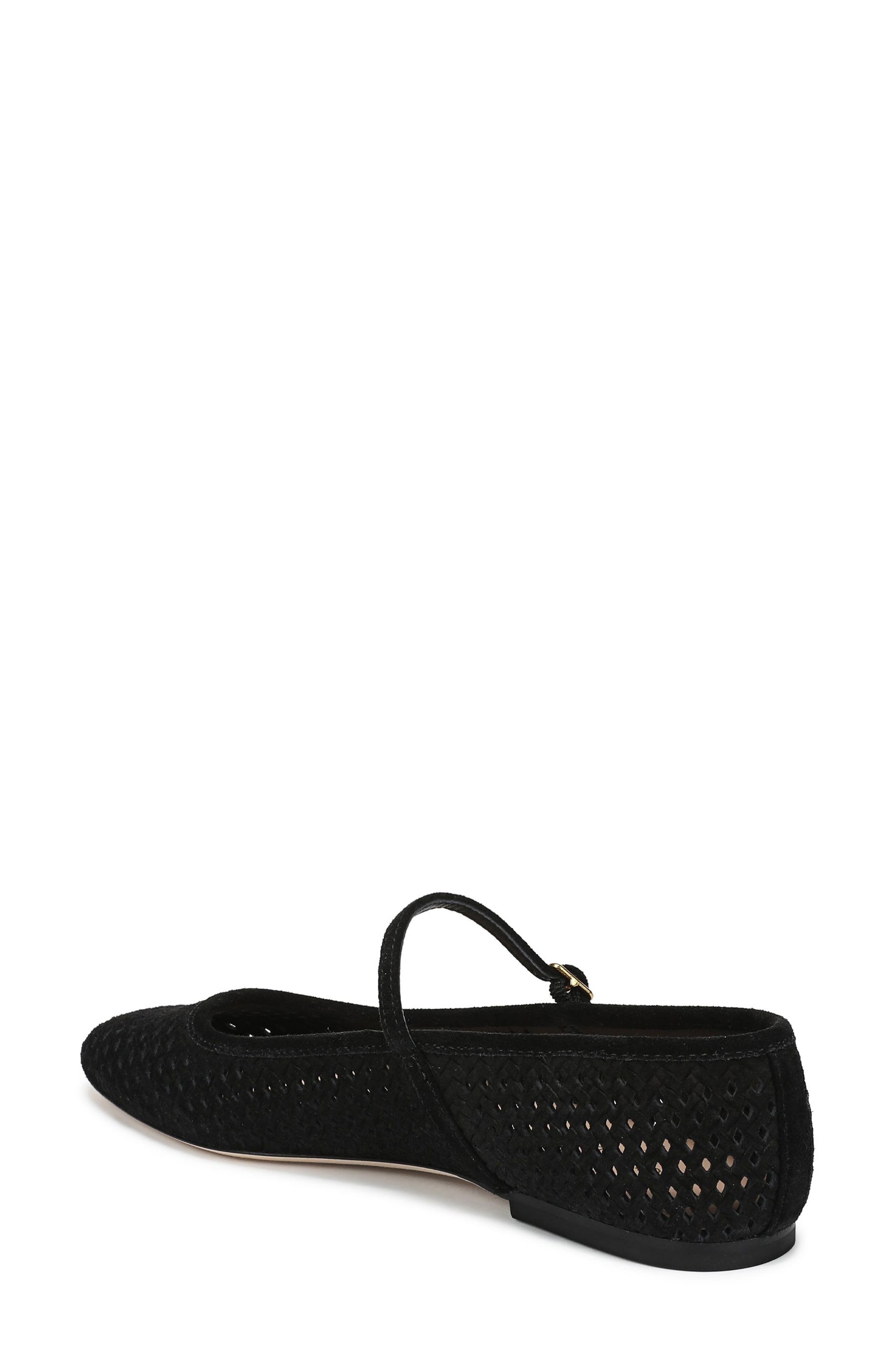 Ellie Perforated Mary Jane Ballet Flat, Alternate, color, BLACK SUEDE