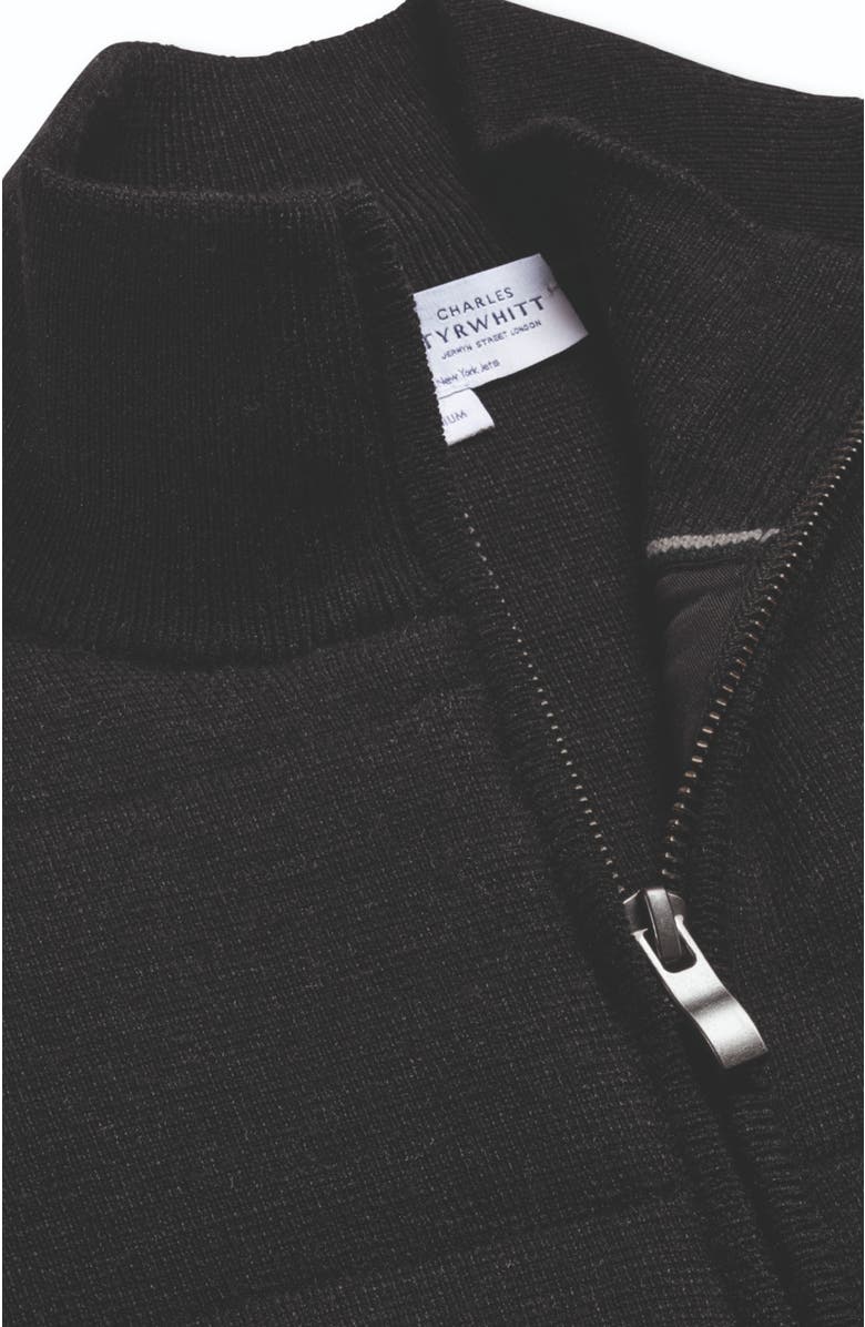 Charles Tyrwhitt New York Jets Merino Padded Front Gilet, Alternate, color, Dark Charcoal