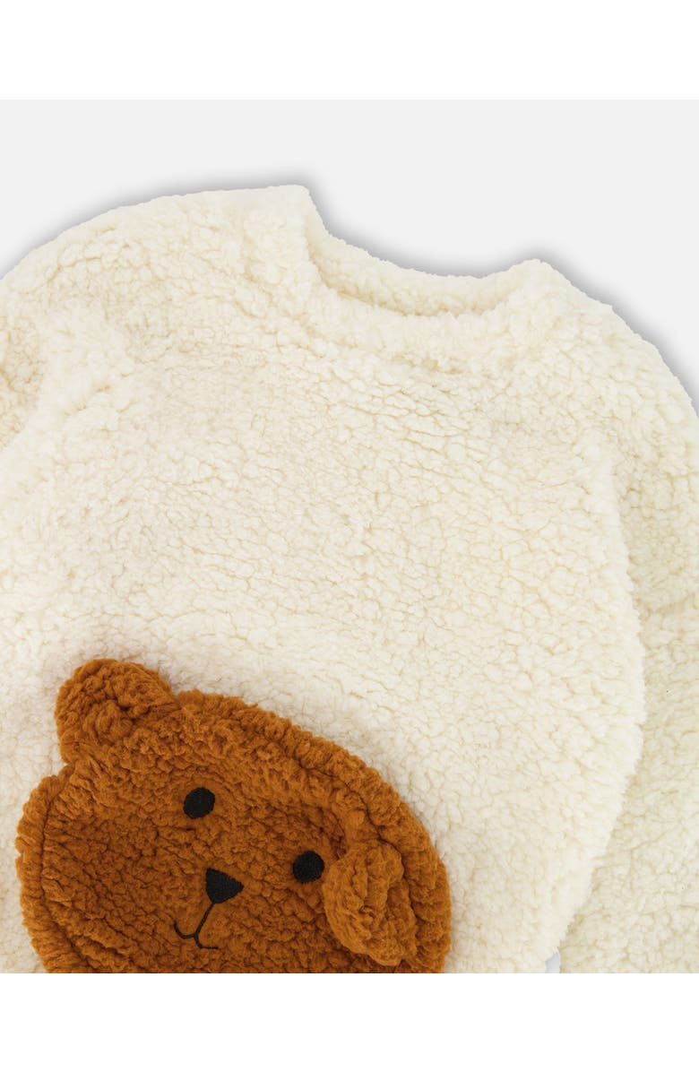 Deux par Deux Plush Tunic with Bear Pocket, Alternate, color, Off-White