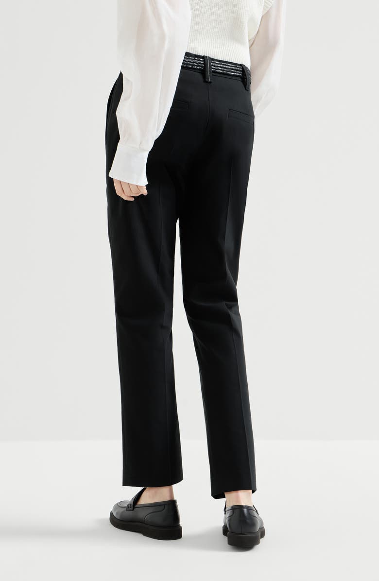 Brunello Cucinelli Cigarette trousers, Alternate, color, Black