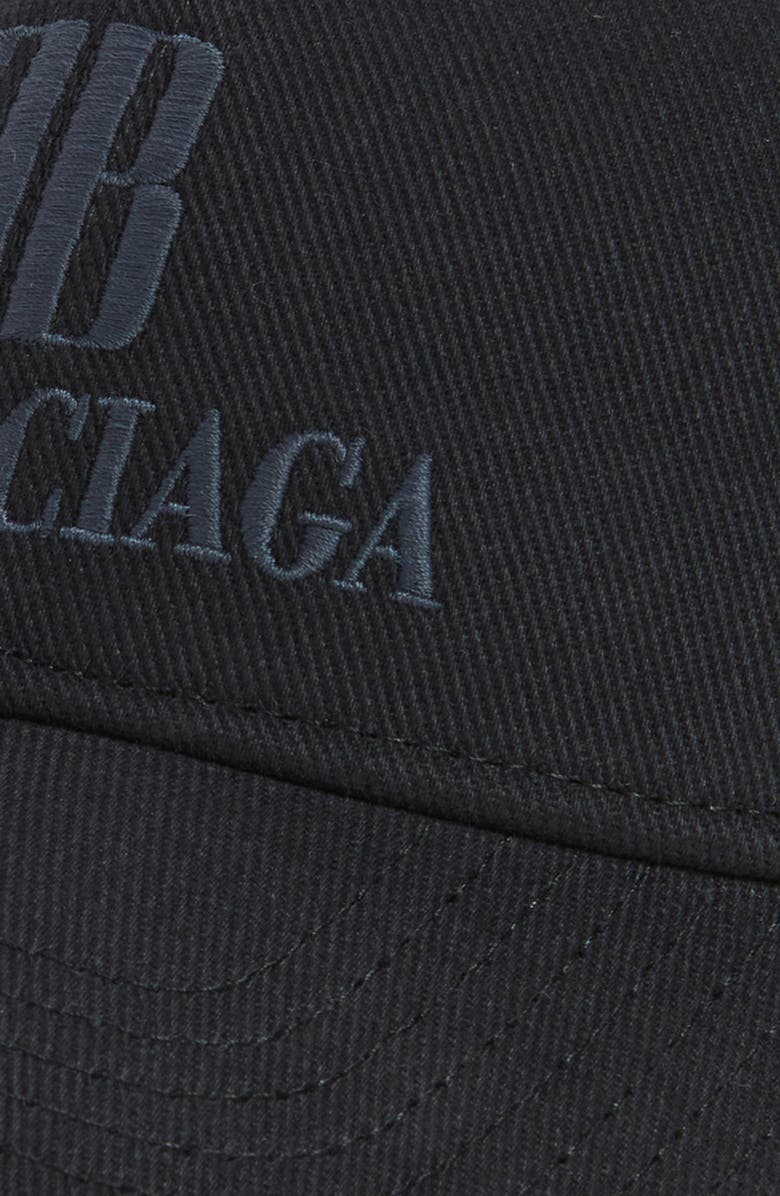 Balenciaga Nano Logo Embroidered Baseball Cap, Alternate, color, 1002 Faded Black