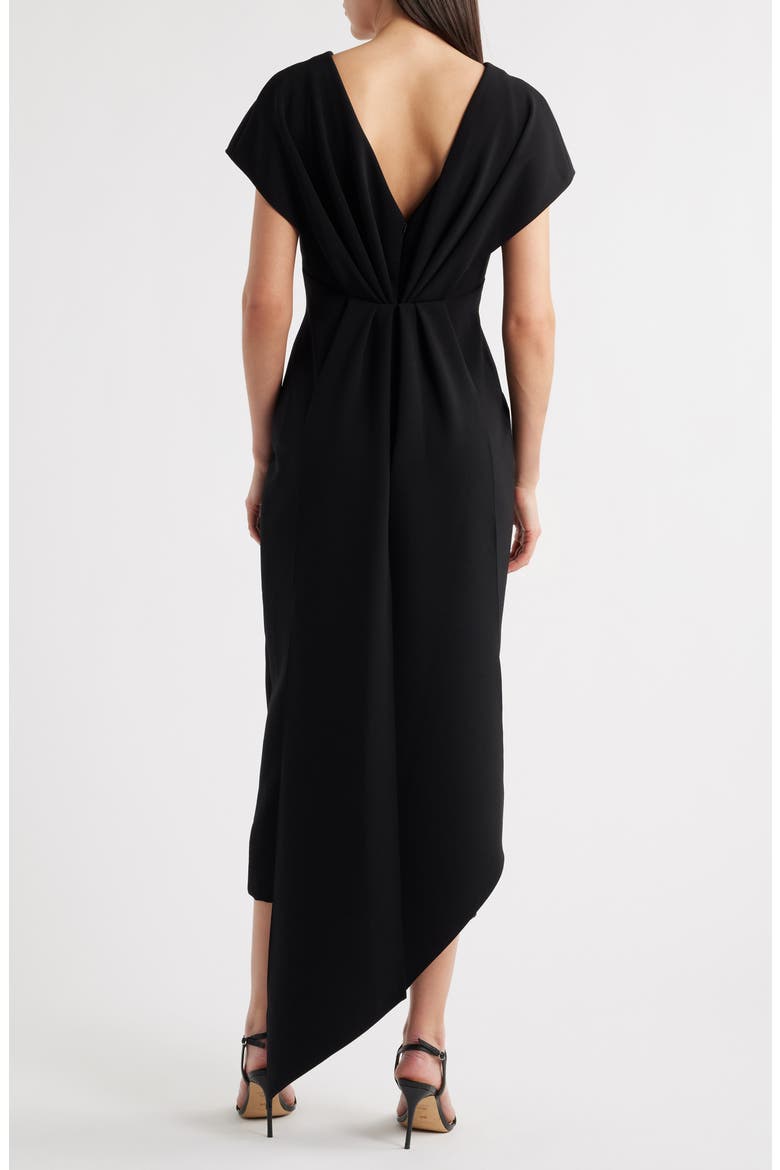 Crepe Cocktail Dress, Alternate, color, BLACK