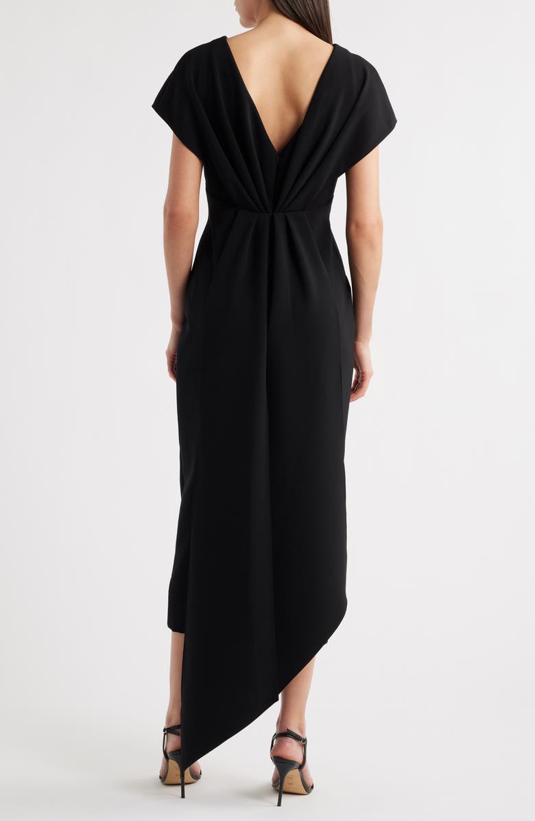 Amsale Crepe Cocktail Dress, Alternate, color, Black