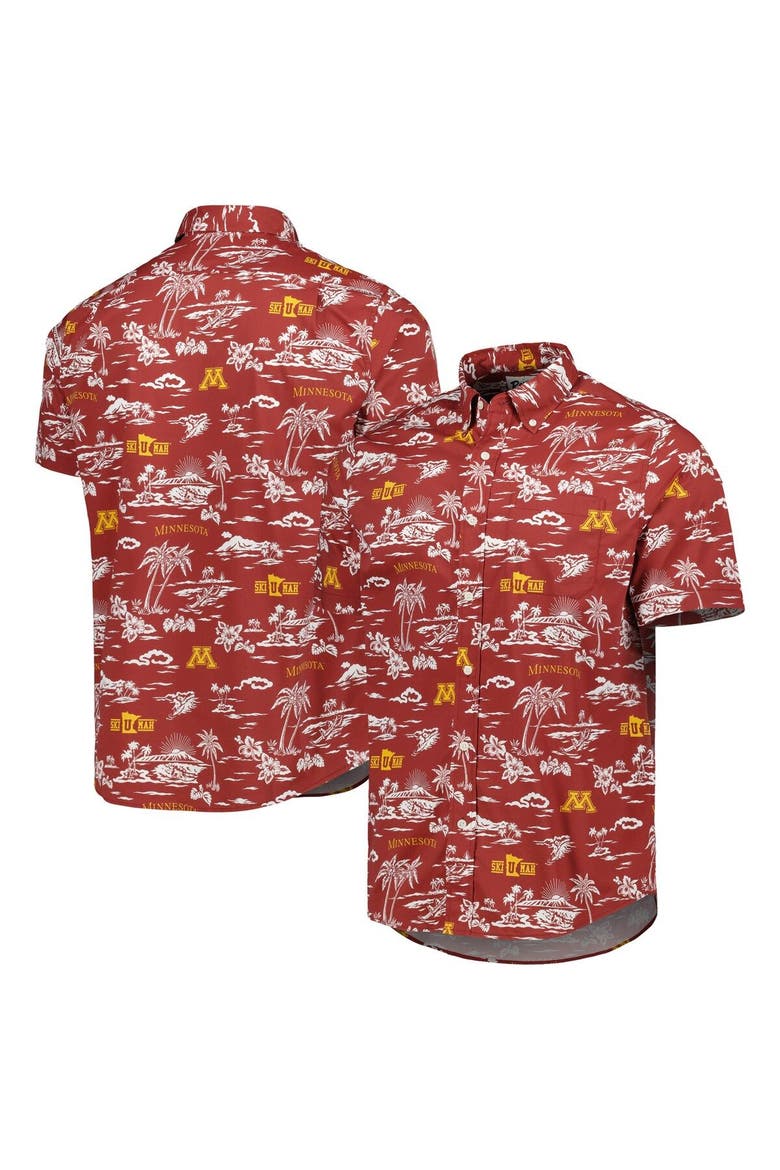 Men's Reyn Spooner Maroon Minnesota Golden Gophers Performance Button-Down Shirt, Main, color, Maroon