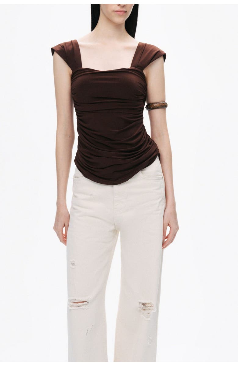 Nocturne Thick Strap Draped Detail Blouse, Main, color, 