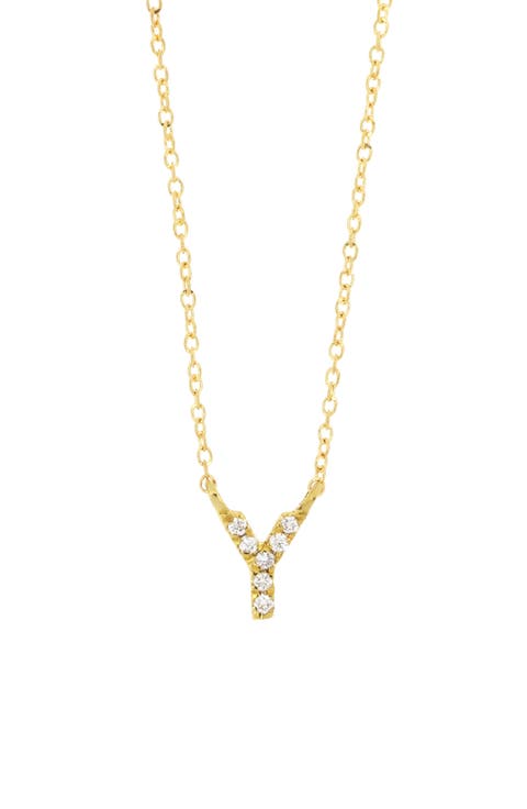 Icon Pavé Diamond Initial Pendant Necklace
