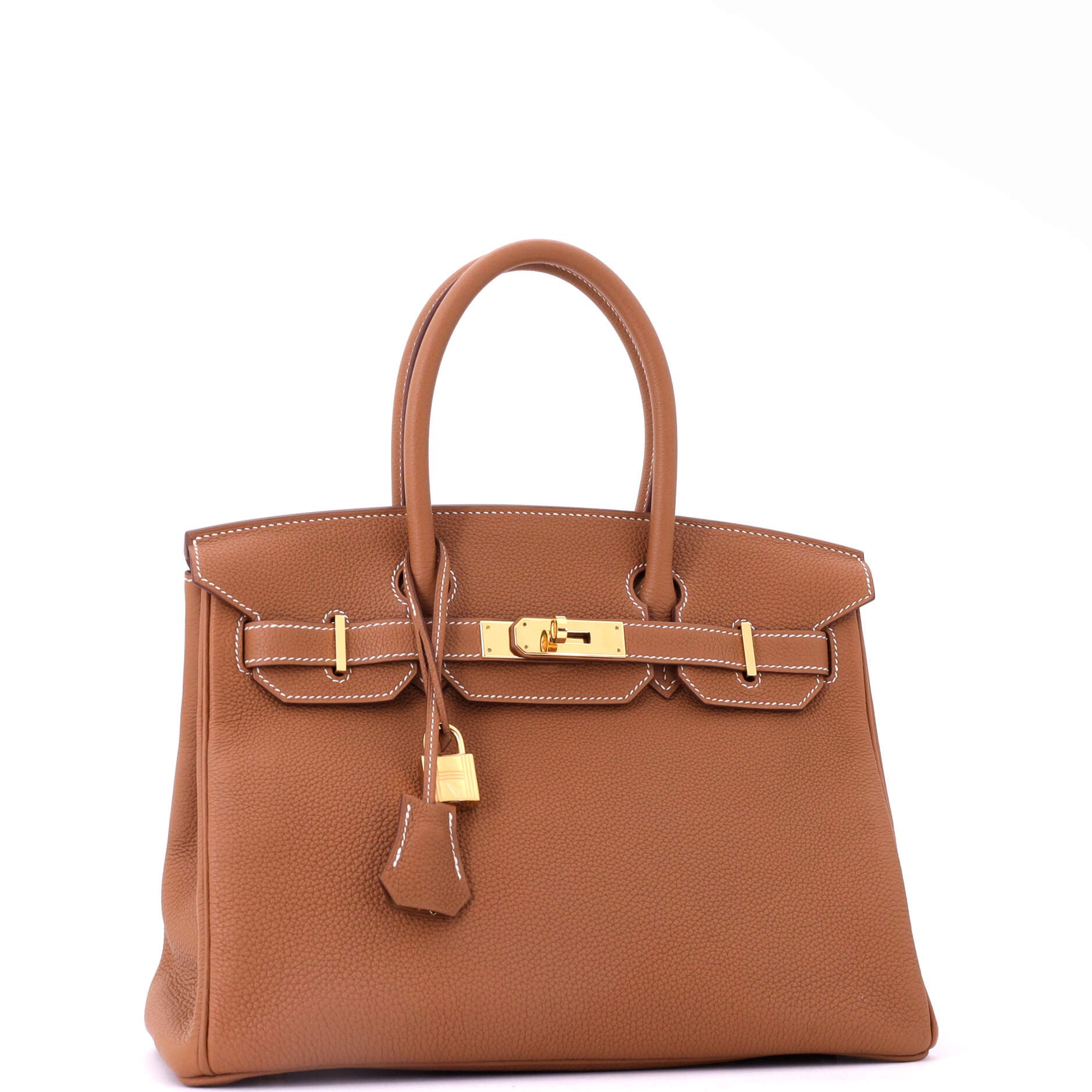 Pre-Owned Hermes Birkin Handbag Brown Togo with Gold Hardware 30, Alternate, color, Gold
