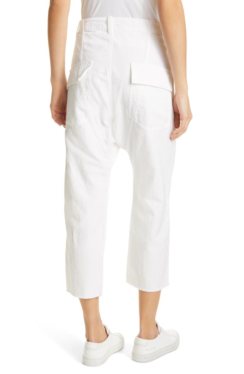 Nili Lotan Luna Cotton & Linen Twill Crop Pants, Alternate, color, 
