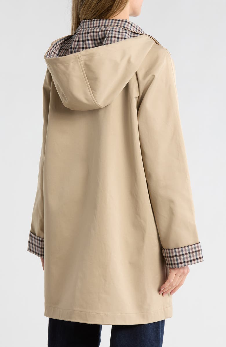 Bernardo Hooded Rain Coat, Alternate, color, Khaki