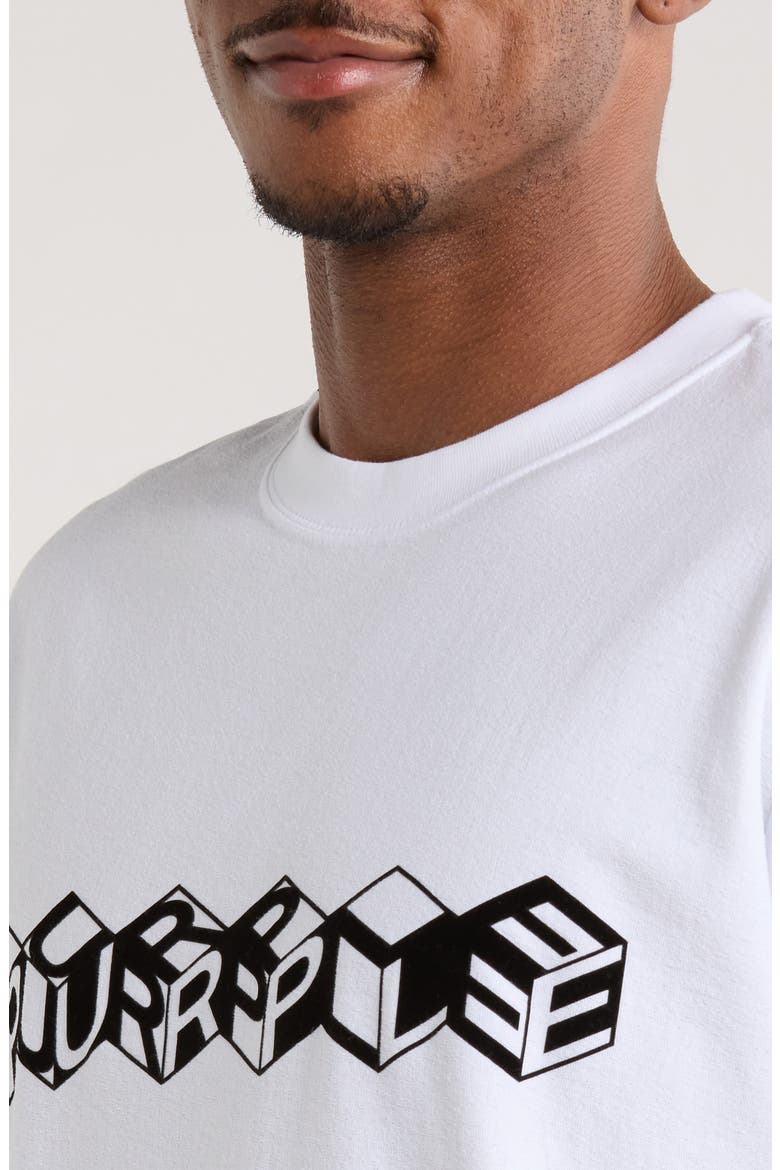 Block Logo Textured Cotton Jersey Graphic T-Shirt, Alternate, color, WHITE
