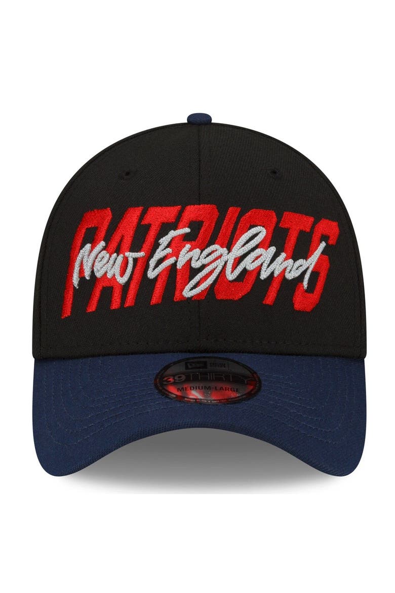 Men's New Era Black/Navy New England Patriots 2022 NFL Draft 39THIRTY Flex Hat, Alternate, color, Black