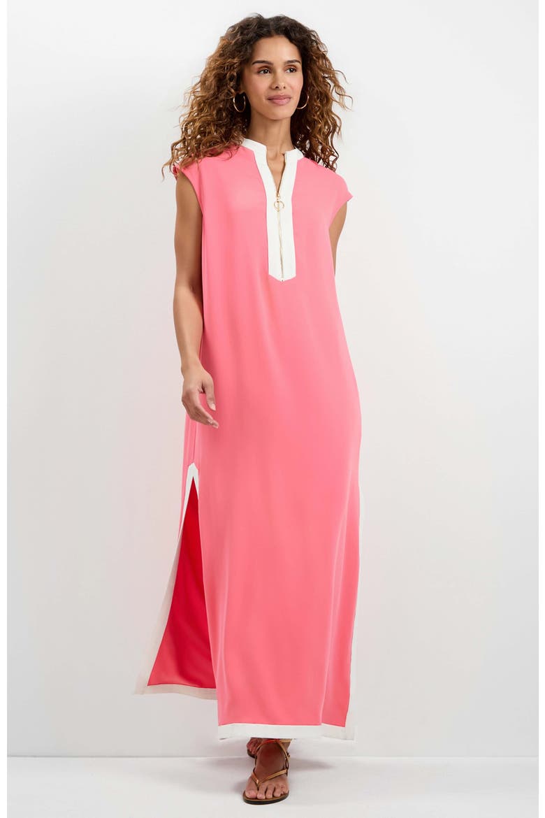 Nuvola Zip-Front Midi Dress, Alternate, color, Corso Coral