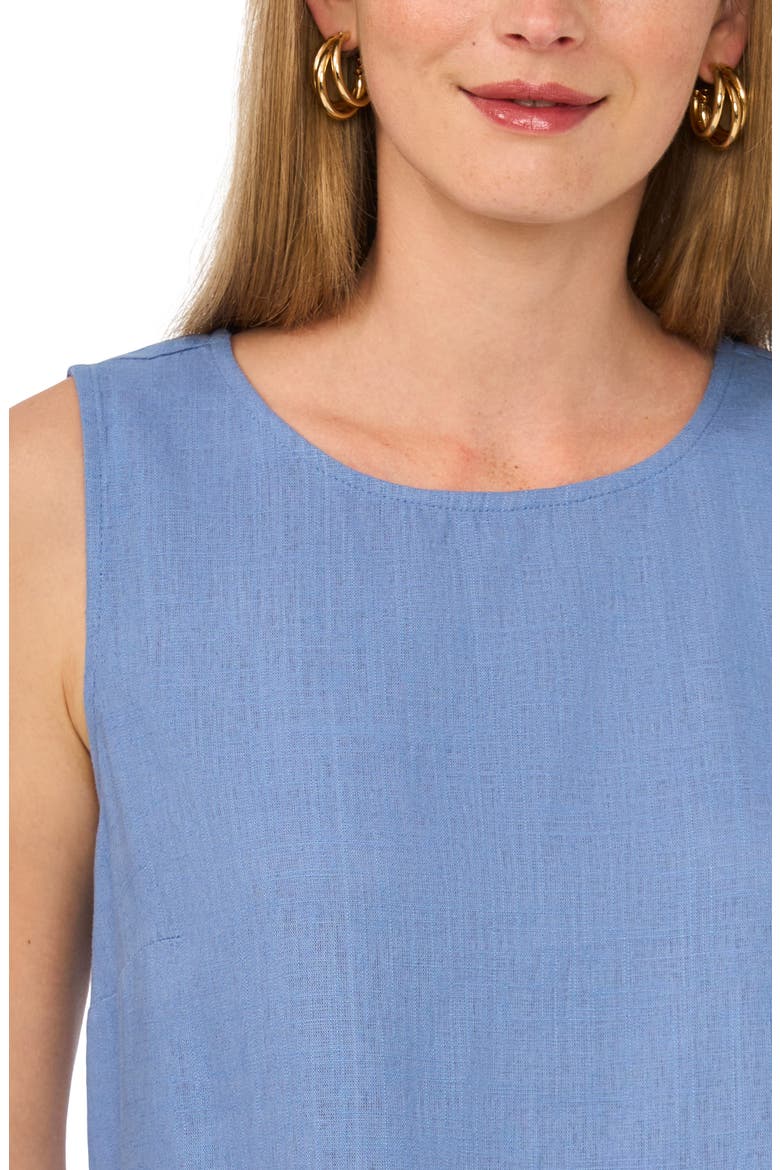 Sleeveless Peplum Top, Alternate, color, CADET BLUE