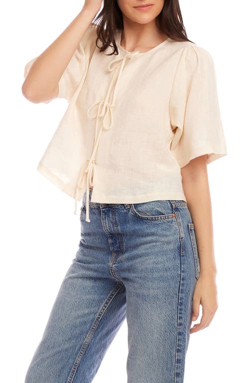 Shop Fifteen Twenty Nadine Bow Detail Top In Ecru