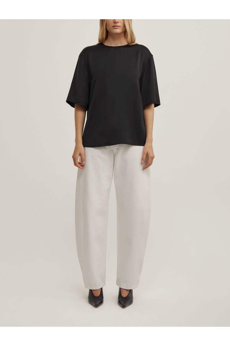 Satin T-shirt, Alternate, color, Black