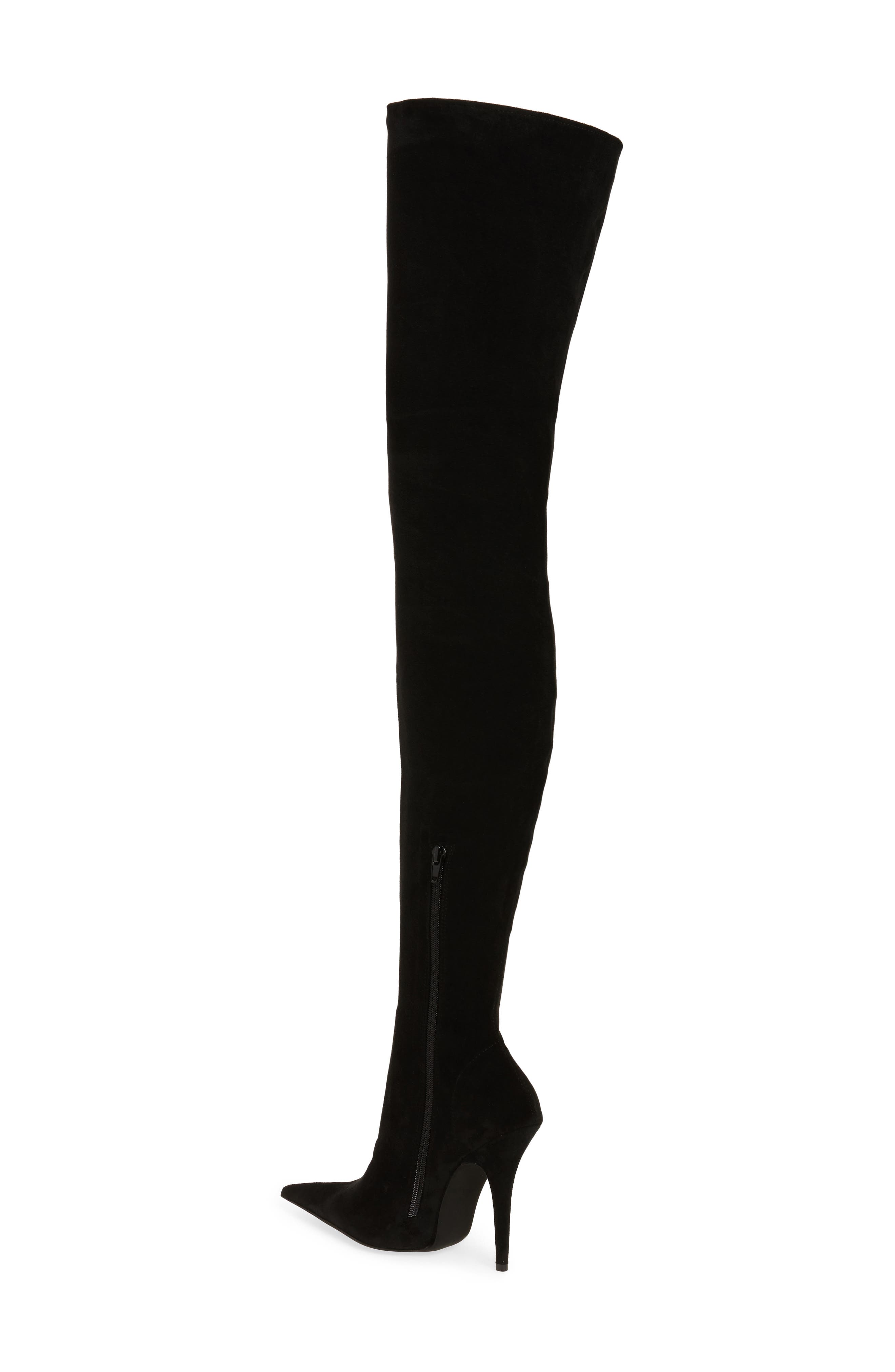 Gamora Thigh High Boot, Alternate, color, BLACK STRETCH SUEDE