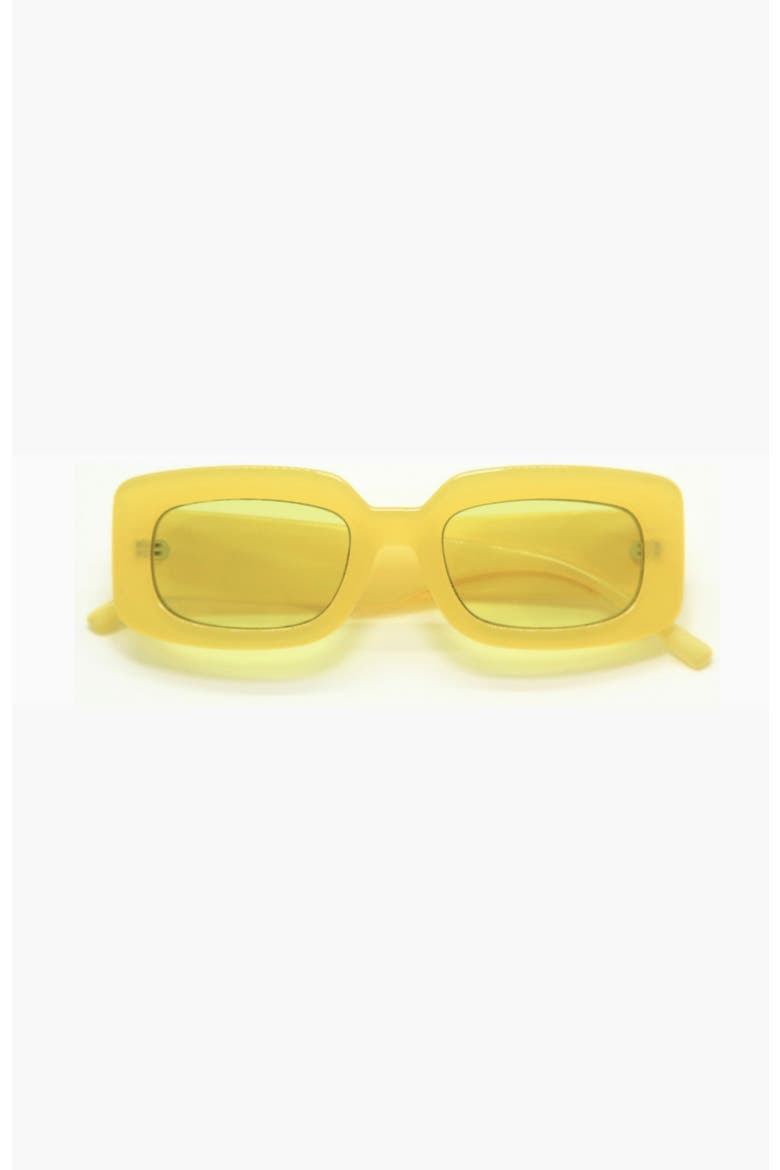 Dolly Rectangular Sunglasses, Main, color, Yellow