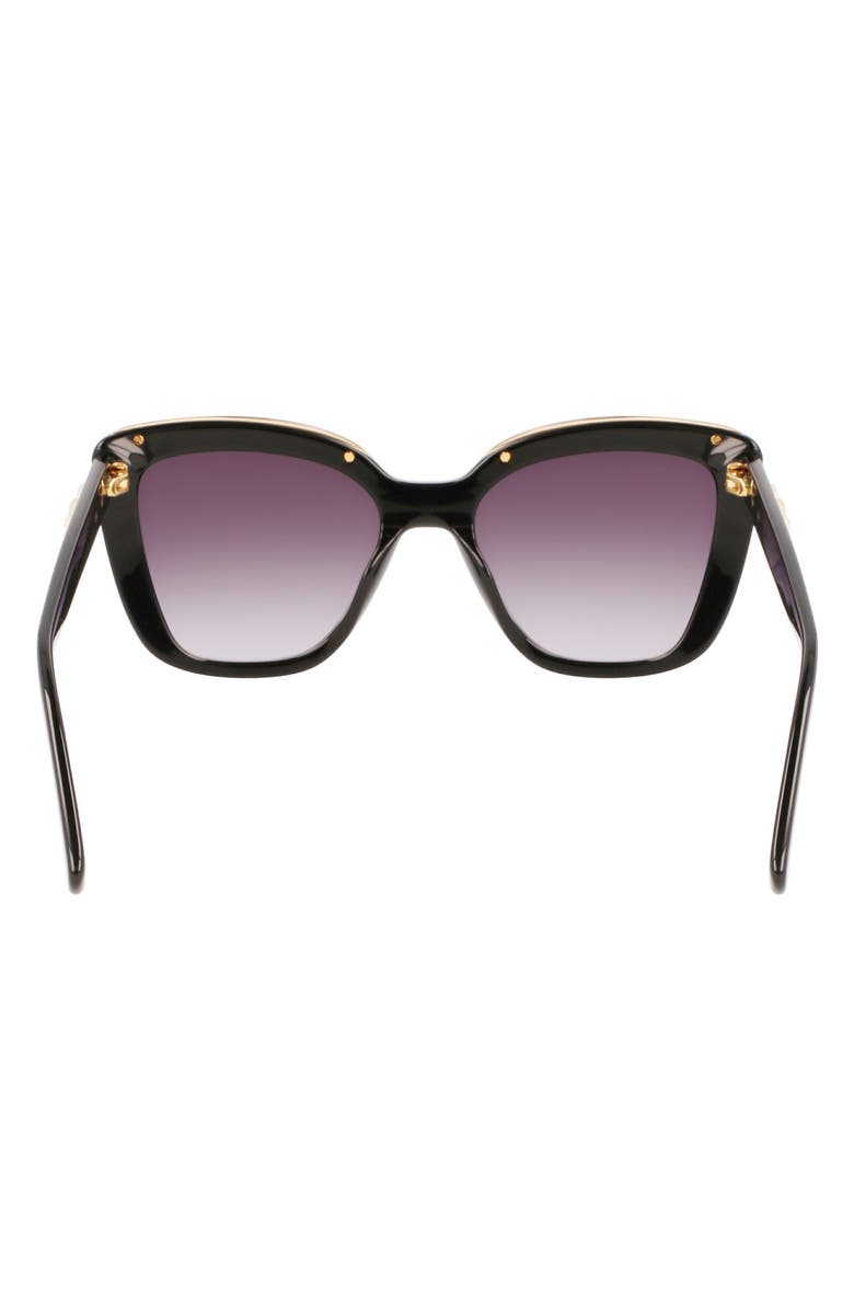 Longchamp Roseau 53mm Gradient Rectangle Sunglasses, Alternate, color, Black