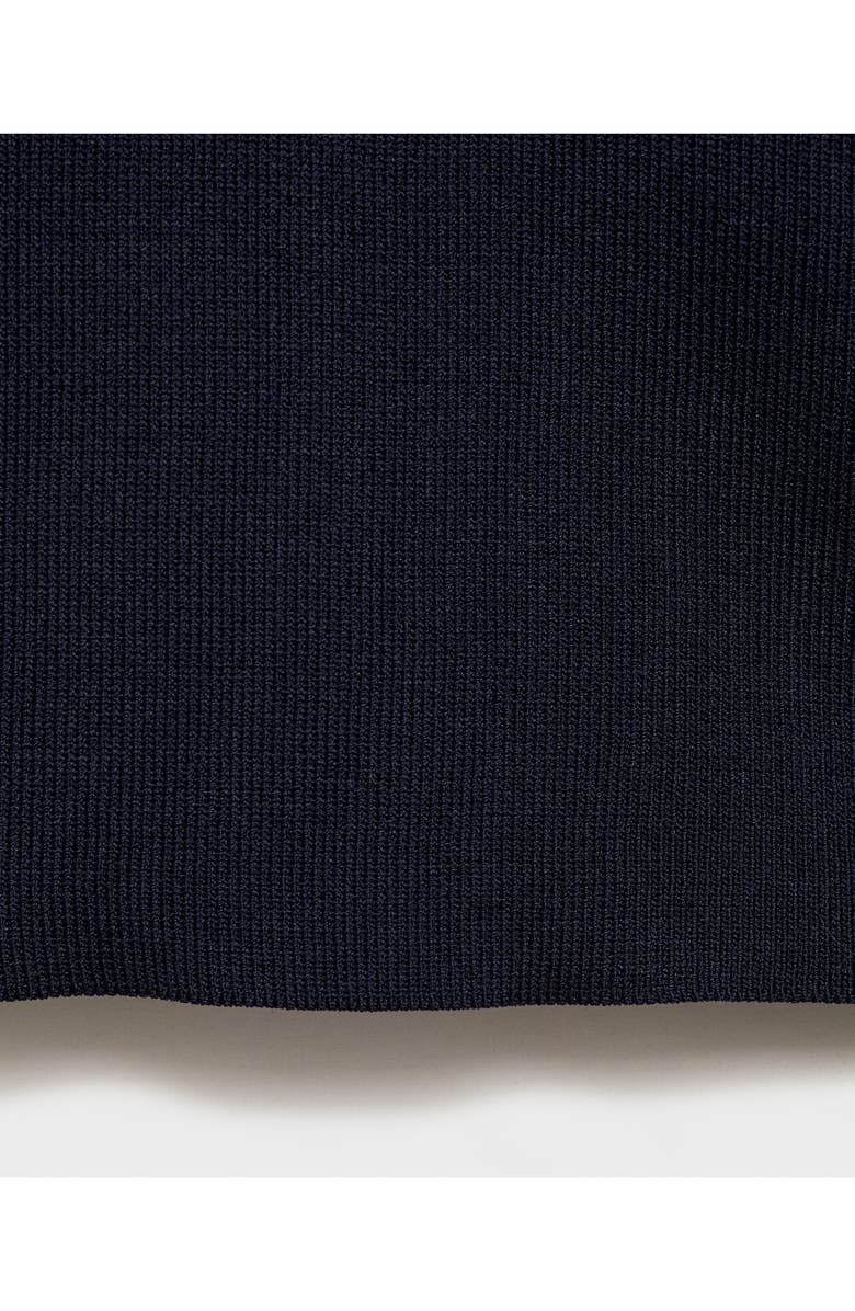 MANGO Short Sleeve Cardigan, Alternate, color, Navy