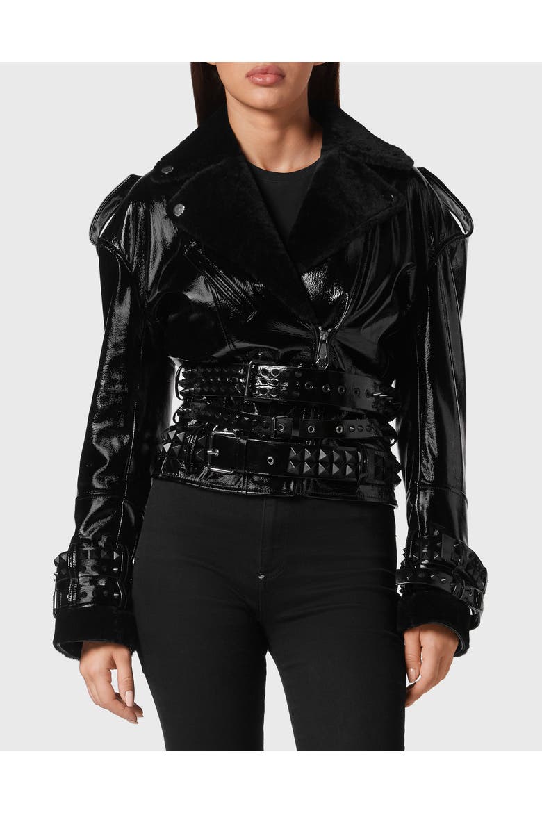 Leather Jacket Women, Main, color, black