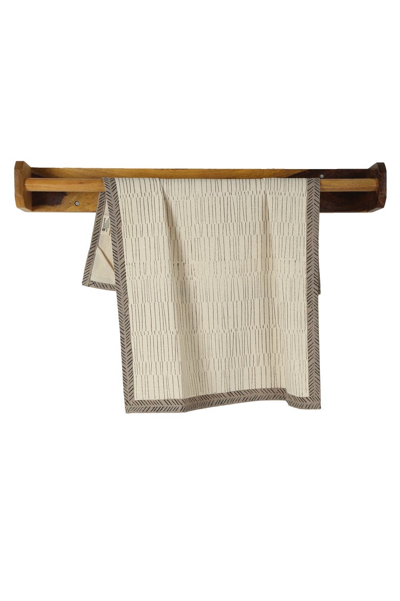 Tea Break Hand Block Printed Kitchen Towels - Set of 2, Main, color, Baule