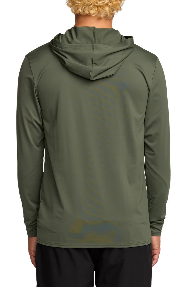 Billabong Arch Mesh Long Sleeve Hooded Rashguard, Alternate, color, Dark Military