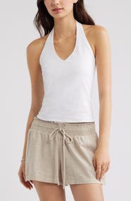 BP. Stretch Cotton Halter Top
