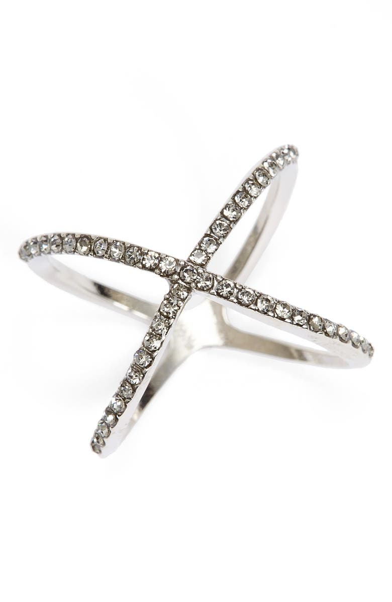 BP. Rhinestone Crossover Ring, Main, color,