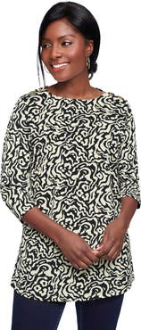 Jessica London Stretch Cotton Boatneck Tunic