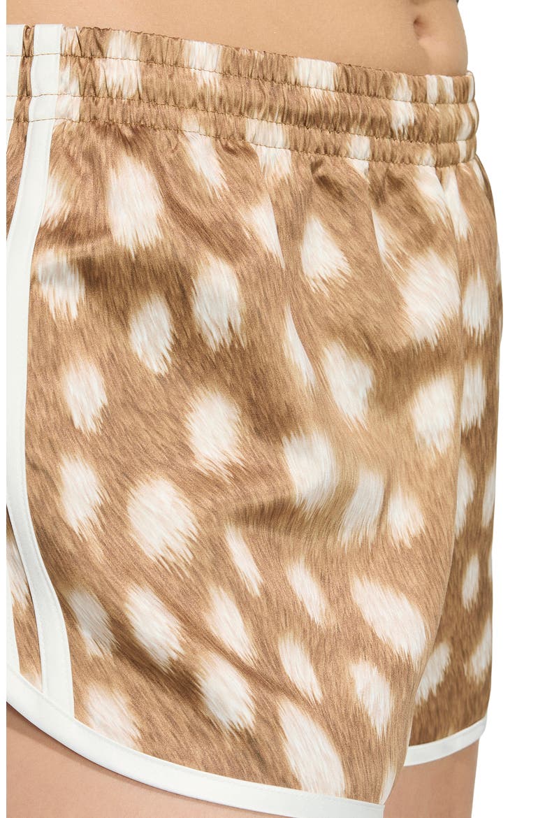 Animal Print Dolphin Hem Shorts, Alternate, color, BROWN DESERT