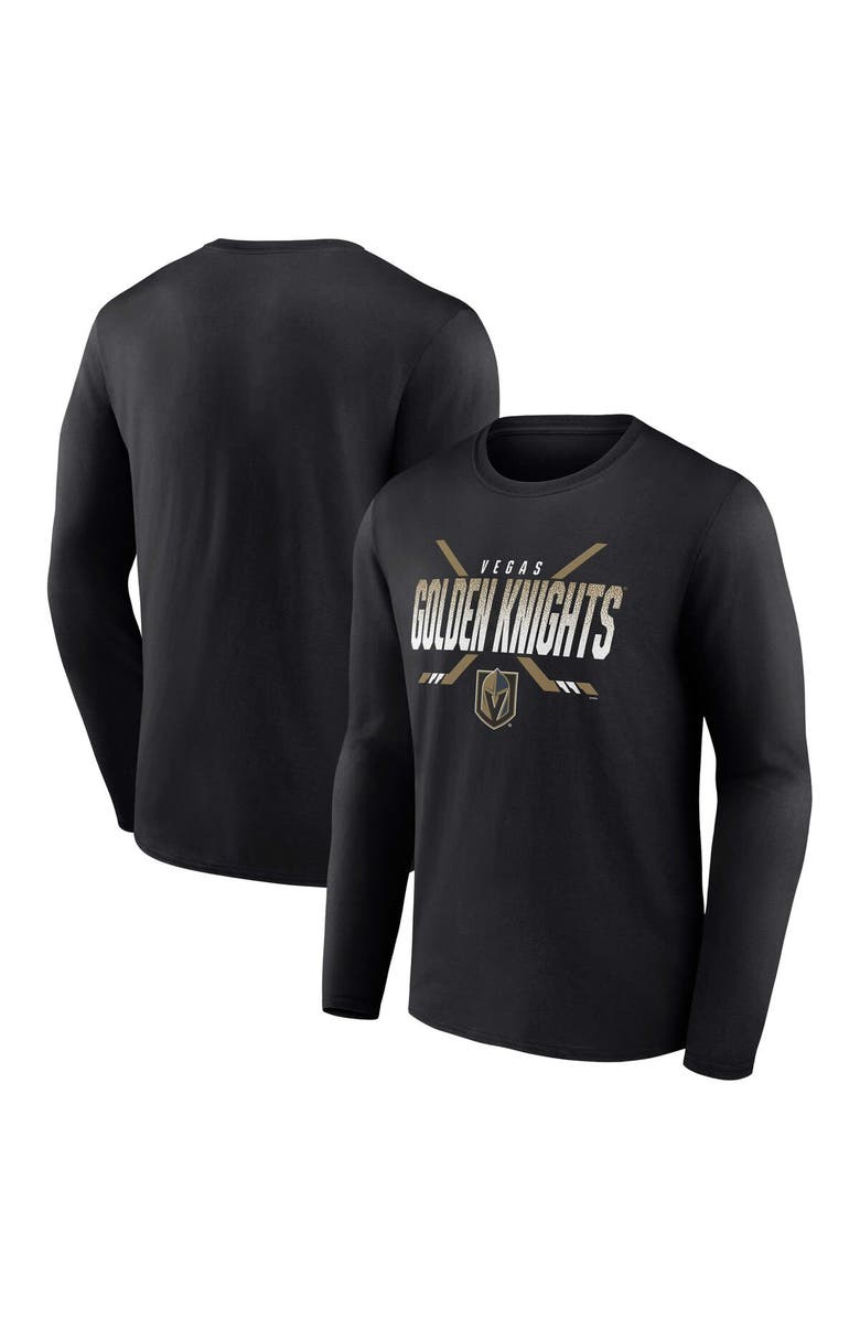 FANATICS Men's Fanatics Branded Black Vegas Golden Knights Covert Long Sleeve T-Shirt, Main, color, 