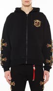 Cult of Individuality Family Crest Zip-Front Cotton Hoodie