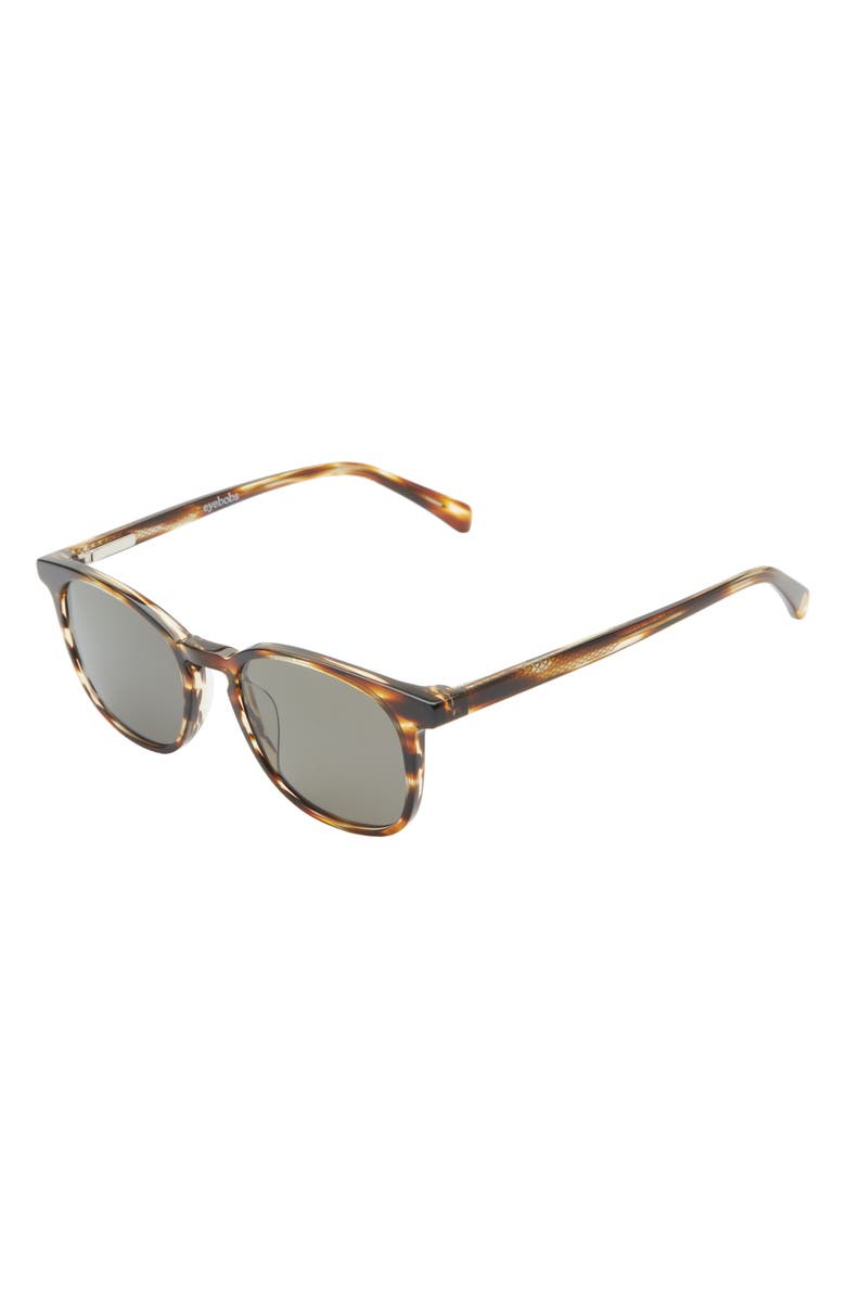 eyebobs Boardroom 49mm Polarized Square Sunglasses, Alternate, color, Brown Demi Stripe