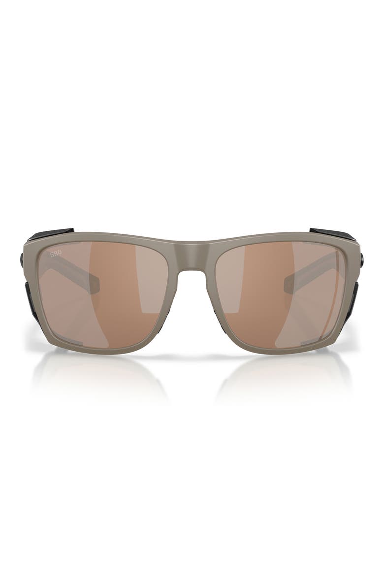 King Tide 6 58mm Polarized Rectangular Sunglasses, Main, color, SAND / COPPER SILVER