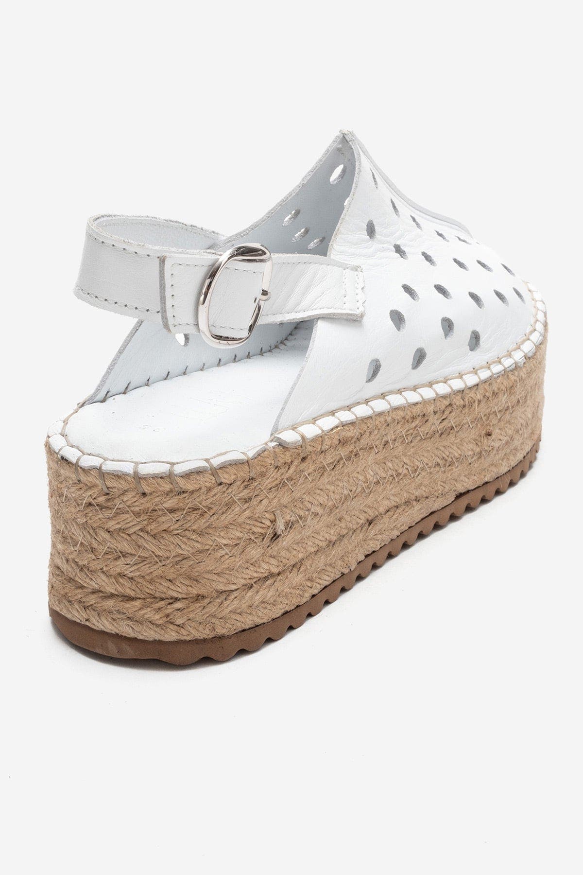 Fraga Leather Wedge Sandal, Alternate, color, White