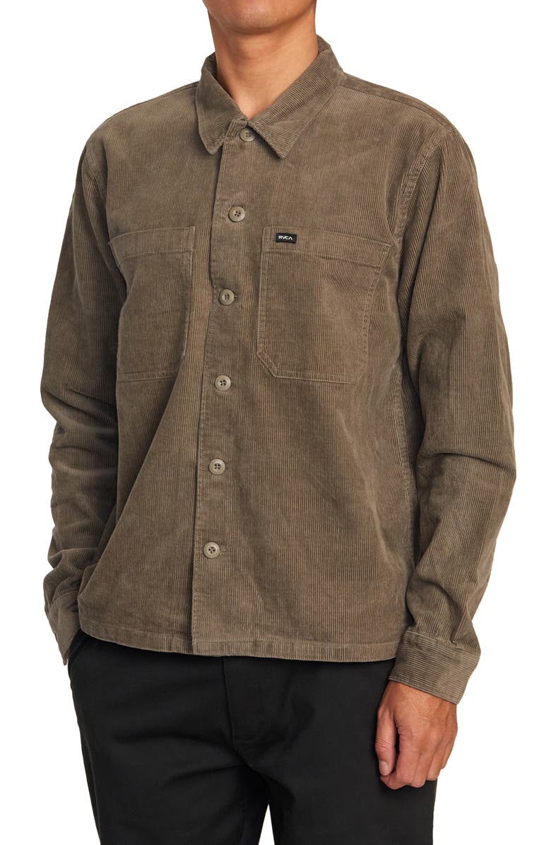 RVCA Americana Corduroy Button-Up Overshirt, Main, color, 
