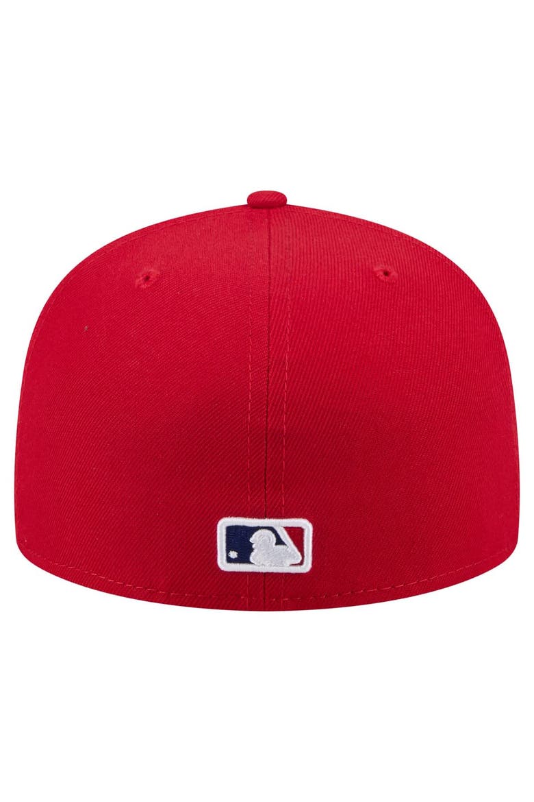 Men's New Era Red Philadelphia Phillies Yarn Stitch 59FIFTY Fitted Hat, Alternate, color, Red