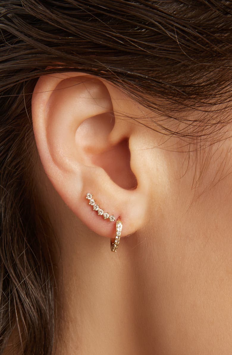 Aurate New York Lab Grown Sapphire Climber Flatback Earring, Alternate, color, Yellow