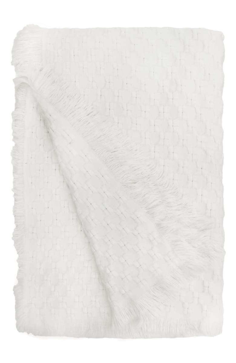 Pom Pom at Home Delphine Throw Blanket, Main, color, Ivory