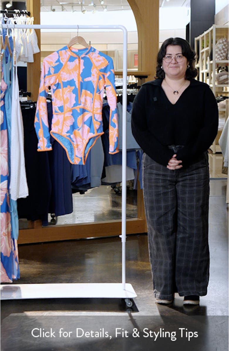 Magnolia mirage Cardi Long Sleeve One-PIece Swimsuit, sales video thumbnail