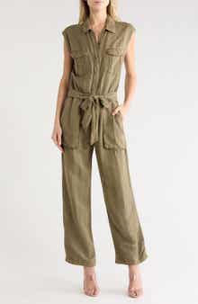 Young, Fabulous & Broke Cuba Belted Linen Blend Jumpsuit