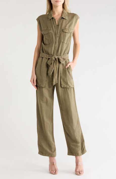 Young, Fabulous & Broke Cuba Belted Linen Blend Jumpsuit