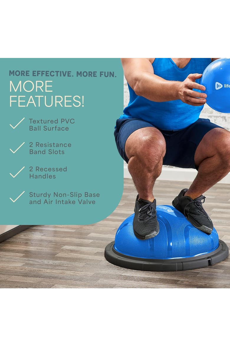 Half Ball Balance Trainer Stability Balance Ball for Exercise Core Strength, Alternate, color, Blue