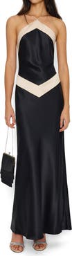 Reformation Jillian Halter Silk Dress