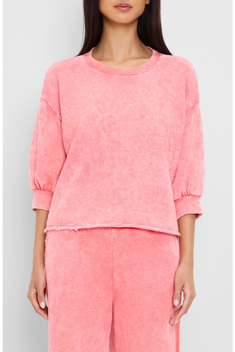 Julia Puff Sleeve Sweatshirt, Main, color, CORAL SHERBET