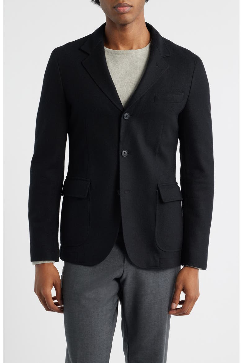 Hanry Slim Fit Felted Wool Blend Sport Coat, Main, color, BLACK