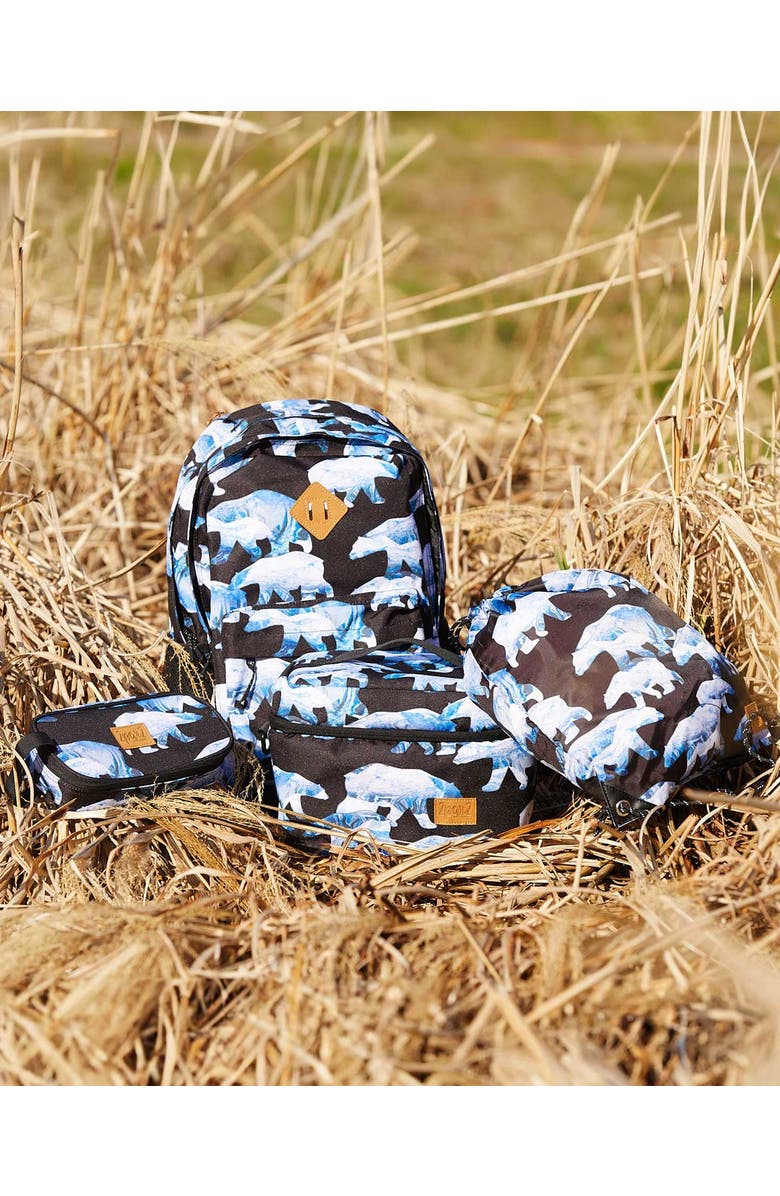 Deux par Deux Boy's Drawstring Bag Black Printed Polar Bears, Alternate, color, Printed Bears