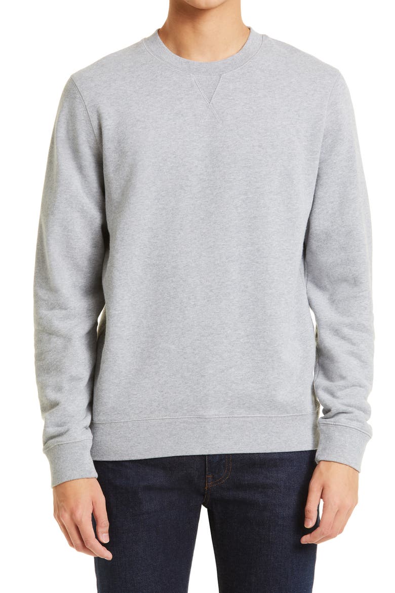 Men's Cotton French Terry Sweatshirt, Main, color, GREY MELANGE