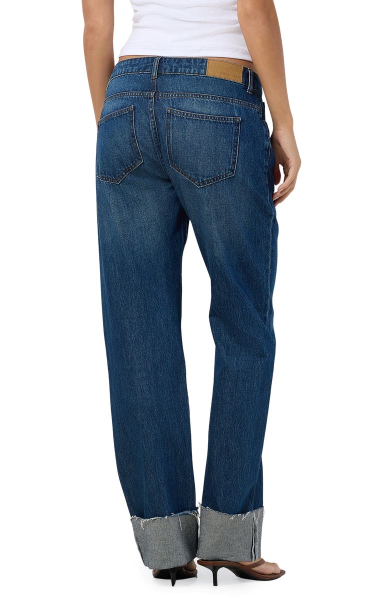 Noisy may Sanja Cuffed Straight Leg Jeans, Alternate, color, Dark Blue Denim
